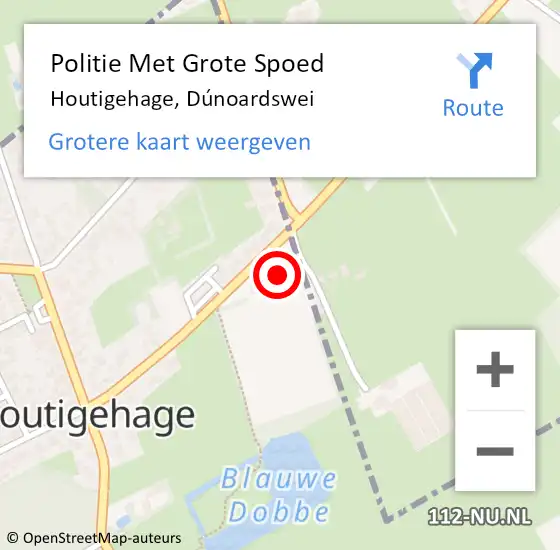 Locatie op kaart van de 112 melding: Politie Met Grote Spoed Naar Houtigehage, Dúnoardswei op 28 juni 2023 07:41