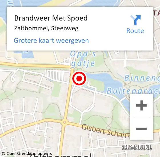 Locatie op kaart van de 112 melding: Brandweer Met Spoed Naar Zaltbommel, Steenweg op 28 juni 2023 08:49