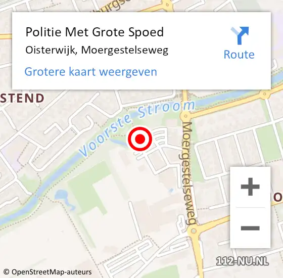 Locatie op kaart van de 112 melding: Politie Met Grote Spoed Naar Oisterwijk, Moergestelseweg op 28 juni 2023 10:35