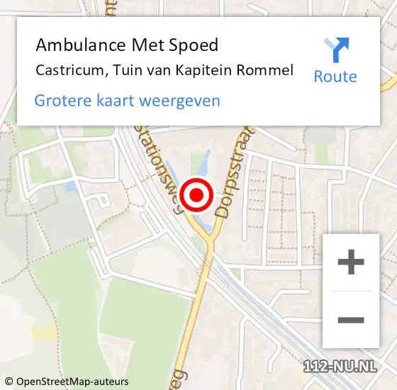 Locatie op kaart van de 112 melding: Ambulance Met Spoed Naar Castricum, Tuin van Kapitein Rommel op 28 juni 2023 10:50