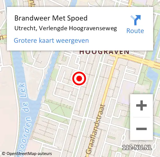 Locatie op kaart van de 112 melding: Brandweer Met Spoed Naar Utrecht, Verlengde Hoogravenseweg op 28 juni 2023 10:58