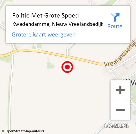 Locatie op kaart van de 112 melding: Politie Met Grote Spoed Naar Kwadendamme, Nieuw Vreelandsedijk op 28 juni 2023 11:37