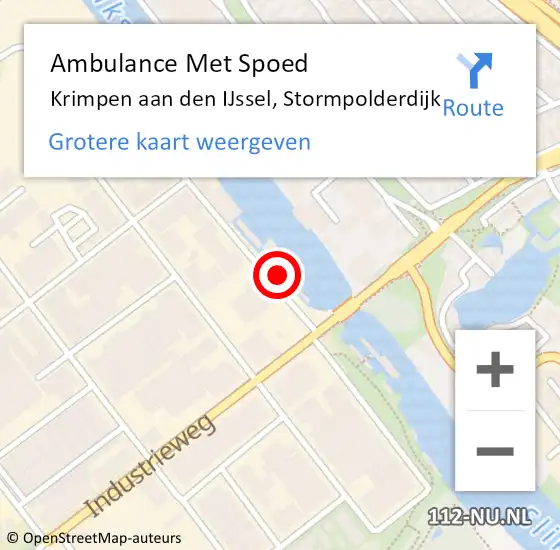 Locatie op kaart van de 112 melding: Ambulance Met Spoed Naar Krimpen aan den IJssel, Stormpolderdijk op 28 juni 2023 14:09
