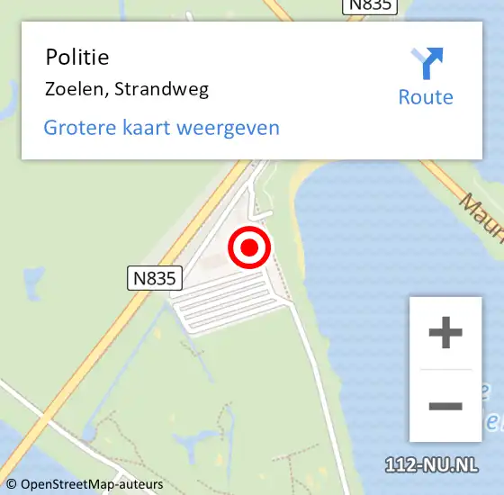 Locatie op kaart van de 112 melding: Politie Zoelen, Strandweg op 28 juni 2023 19:07