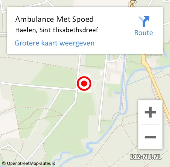 Locatie op kaart van de 112 melding: Ambulance Met Spoed Naar Haelen, Sint Elisabethsdreef op 28 juni 2023 19:25