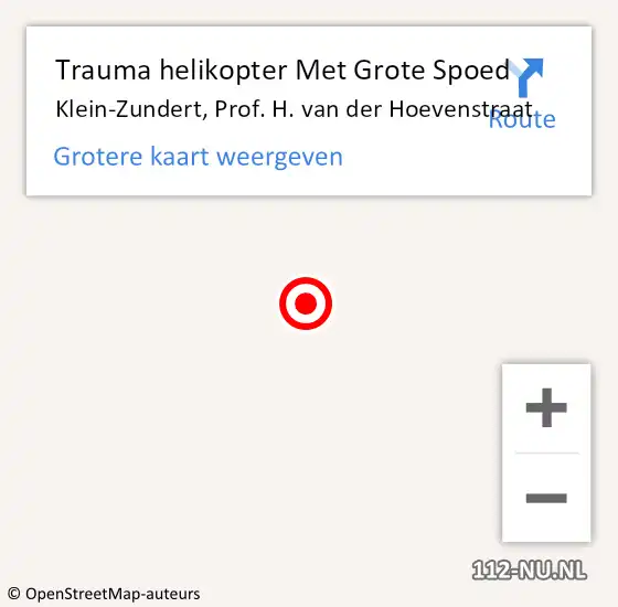 Locatie op kaart van de 112 melding: Trauma helikopter Met Grote Spoed Naar Klein-Zundert, Prof. H. van der Hoevenstraat op 28 juni 2023 21:55