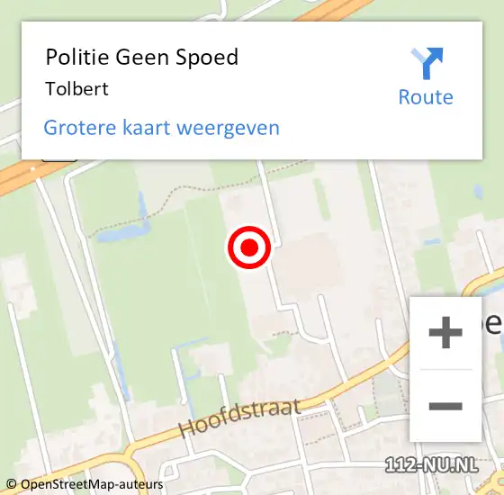 Locatie op kaart van de 112 melding: Politie Geen Spoed Naar Tolbert op 29 juni 2023 11:55