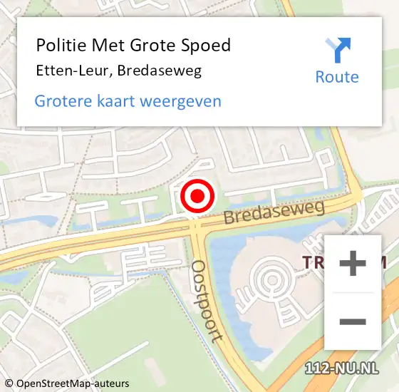 Locatie op kaart van de 112 melding: Politie Met Grote Spoed Naar Etten-Leur, Bredaseweg op 29 juni 2023 13:39