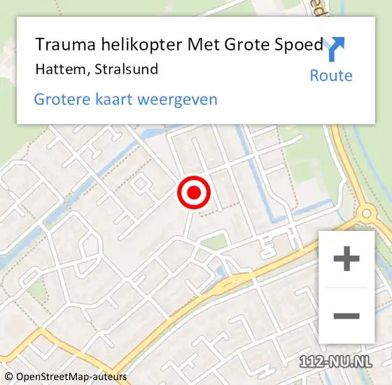 Locatie op kaart van de 112 melding: Trauma helikopter Met Grote Spoed Naar Hattem, Stralsund op 29 juni 2023 15:49