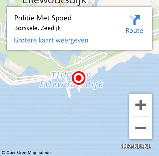 Locatie op kaart van de 112 melding: Politie Met Spoed Naar Borssele, Zeedijk op 29 juni 2023 16:16