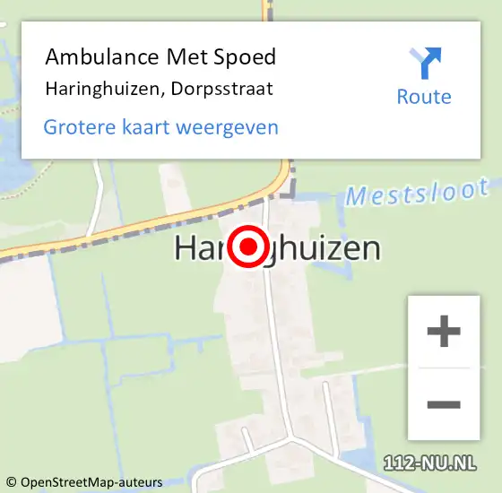 Locatie op kaart van de 112 melding: Ambulance Met Spoed Naar Haringhuizen, Dorpsstraat op 29 juni 2023 16:31