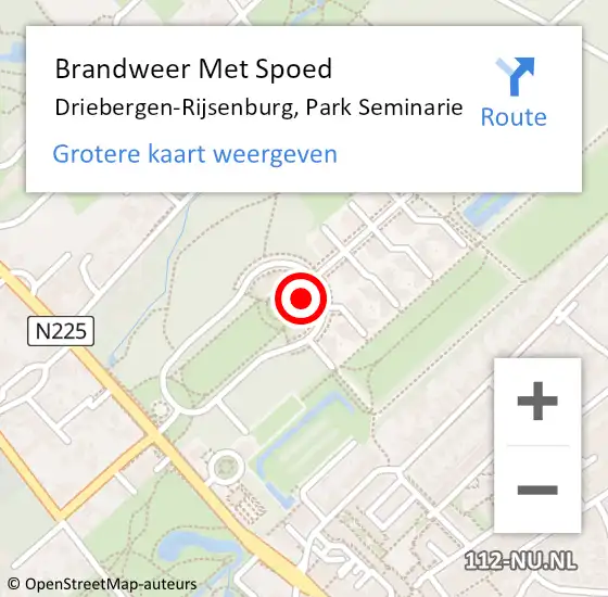 Locatie op kaart van de 112 melding: Brandweer Met Spoed Naar Driebergen-Rijsenburg, Park Seminarie op 29 juni 2023 16:37