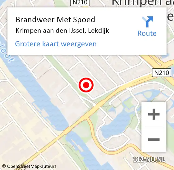 Locatie op kaart van de 112 melding: Brandweer Met Spoed Naar Krimpen aan den IJssel, Lekdijk op 29 juni 2023 16:56