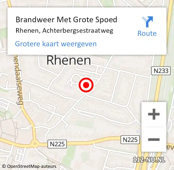 Locatie op kaart van de 112 melding: Brandweer Met Grote Spoed Naar Rhenen, Achterbergsestraatweg op 29 juni 2023 18:06