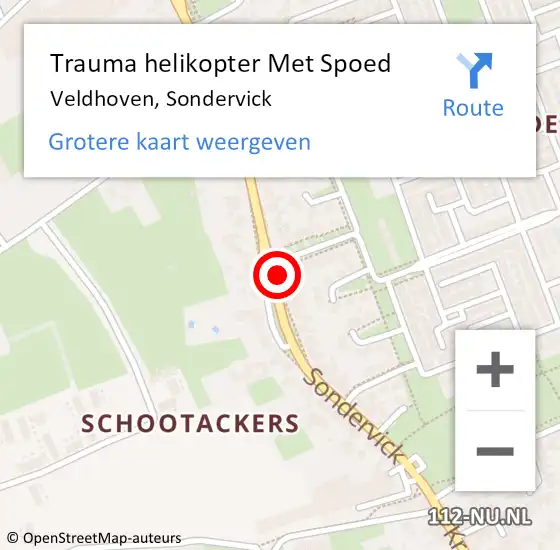 Locatie op kaart van de 112 melding: Trauma helikopter Met Spoed Naar Veldhoven, Sondervick op 29 juni 2023 21:16