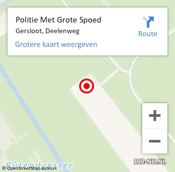 Locatie op kaart van de 112 melding: Politie Met Grote Spoed Naar Gersloot, Deelenweg op 29 juni 2023 21:58