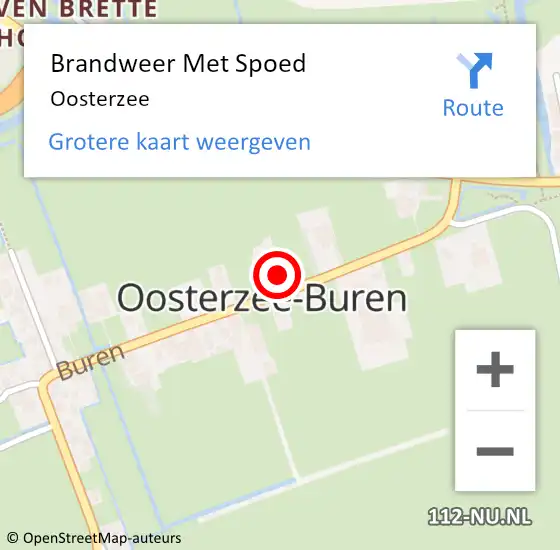 Locatie op kaart van de 112 melding: Brandweer Met Spoed Naar Oosterzee op 30 juni 2023 08:00