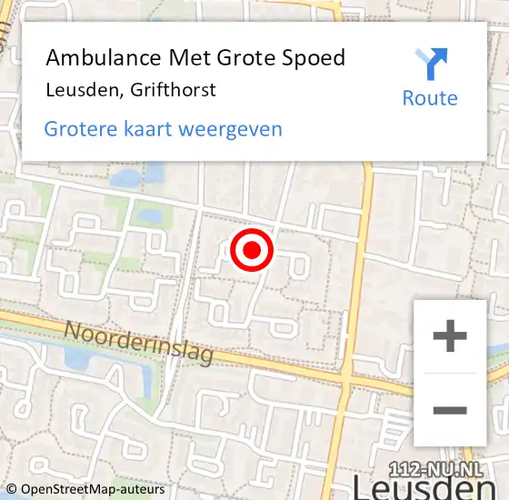 Locatie op kaart van de 112 melding: Ambulance Met Grote Spoed Naar Leusden, Grifthorst op 30 augustus 2014 22:01