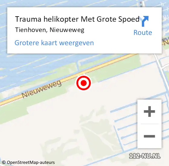 Locatie op kaart van de 112 melding: Trauma helikopter Met Grote Spoed Naar Tienhoven, Nieuweweg op 30 juni 2023 11:05
