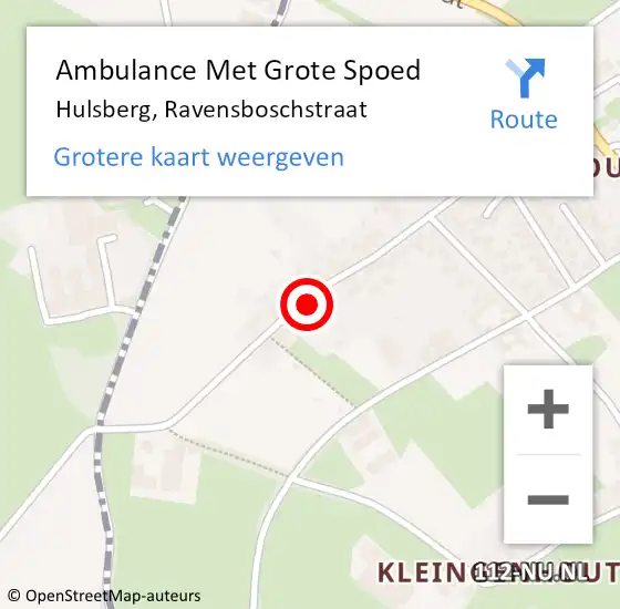 Locatie op kaart van de 112 melding: Ambulance Met Grote Spoed Naar Hulsberg, Ravensboschstraat op 30 augustus 2014 22:25
