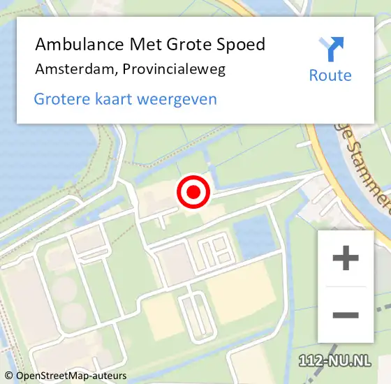 Locatie op kaart van de 112 melding: Ambulance Met Grote Spoed Naar Amsterdam, Provincialeweg op 30 juni 2023 12:09