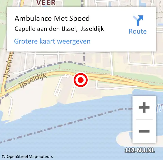 Locatie op kaart van de 112 melding: Ambulance Met Spoed Naar Capelle aan den IJssel, IJsseldijk op 30 juni 2023 12:45