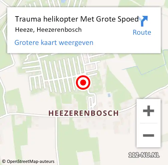 Locatie op kaart van de 112 melding: Trauma helikopter Met Grote Spoed Naar Heeze, Heezerenbosch op 30 juni 2023 13:18
