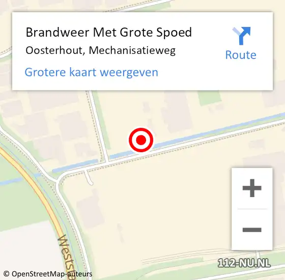 Locatie op kaart van de 112 melding: Brandweer Met Grote Spoed Naar Oosterhout, Mechanisatieweg op 30 juni 2023 14:53