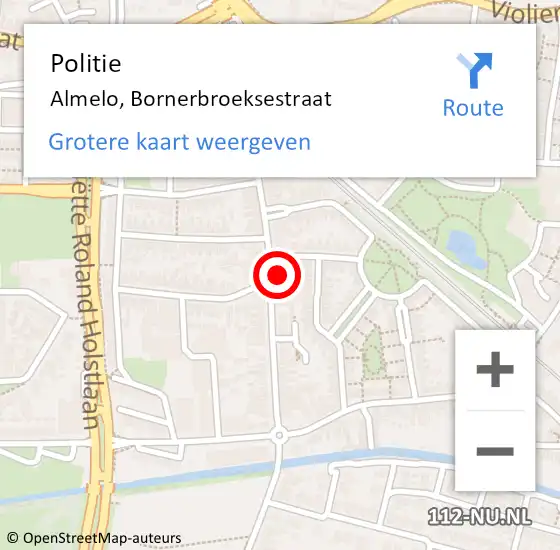 Locatie op kaart van de 112 melding: Politie Almelo, Bornerbroeksestraat op 30 juni 2023 16:01