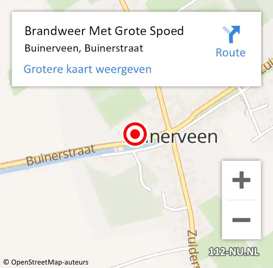 Locatie op kaart van de 112 melding: Brandweer Met Grote Spoed Naar Buinerveen, Buinerstraat op 30 juni 2023 16:41