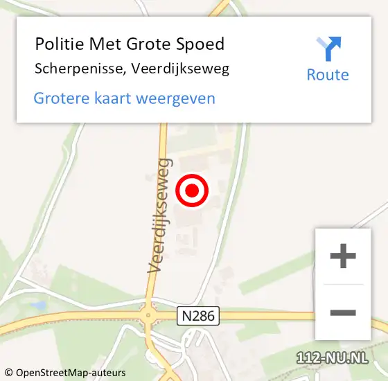 Locatie op kaart van de 112 melding: Politie Met Grote Spoed Naar Scherpenisse, Veerdijkseweg op 1 juli 2023 00:11