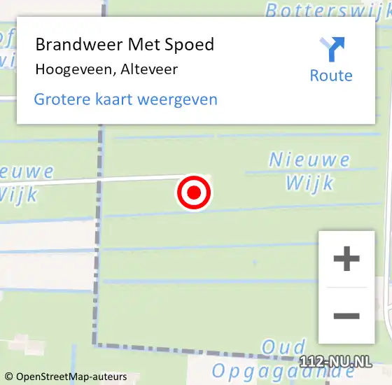 Locatie op kaart van de 112 melding: Brandweer Met Spoed Naar Hoogeveen, Alteveer op 1 juli 2023 01:43