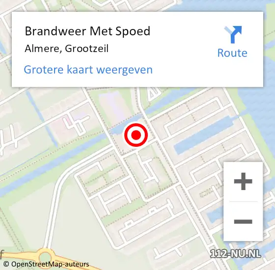 Locatie op kaart van de 112 melding: Brandweer Met Spoed Naar Almere, Grootzeil op 1 juli 2023 12:32