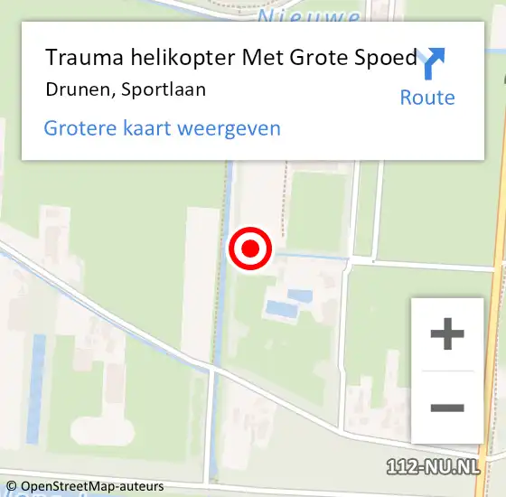 Locatie op kaart van de 112 melding: Trauma helikopter Met Grote Spoed Naar Drunen, Sportlaan op 1 juli 2023 14:29