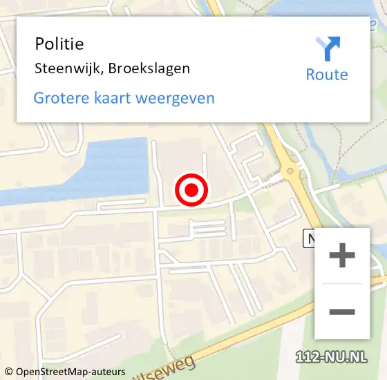 Locatie op kaart van de 112 melding: Politie Steenwijk, Broekslagen op 1 juli 2023 15:59