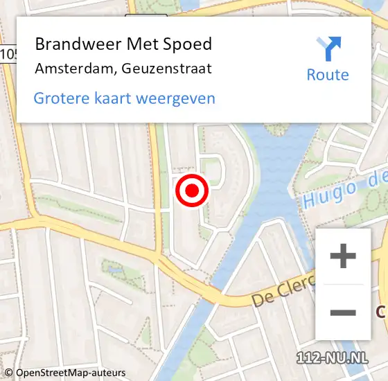 Locatie op kaart van de 112 melding: Brandweer Met Spoed Naar Amsterdam, Geuzenstraat op 2 juli 2023 02:06