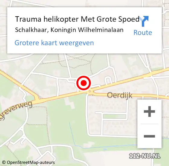 Locatie op kaart van de 112 melding: Trauma helikopter Met Grote Spoed Naar Schalkhaar, Koningin Wilhelminalaan op 2 juli 2023 02:33