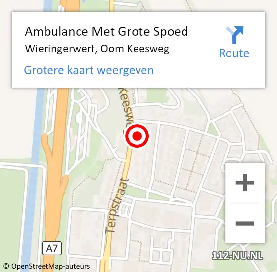 Locatie op kaart van de 112 melding: Ambulance Met Grote Spoed Naar Wieringerwerf, Oom Keesweg op 2 juli 2023 10:00