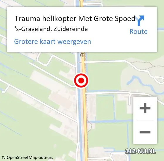 Locatie op kaart van de 112 melding: Trauma helikopter Met Grote Spoed Naar 's-Graveland, Zuidereinde op 2 juli 2023 12:24