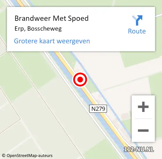 Locatie op kaart van de 112 melding: Brandweer Met Spoed Naar Erp, Bosscheweg op 2 juli 2023 22:45