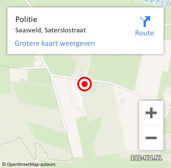 Locatie op kaart van de 112 melding: Politie Saasveld, Saterslostraat op 2 juli 2023 23:43