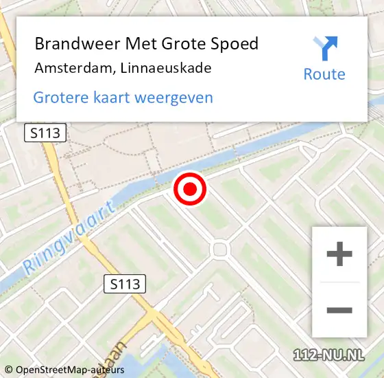 Locatie op kaart van de 112 melding: Brandweer Met Grote Spoed Naar Amsterdam, Linnaeuskade op 3 juli 2023 02:56
