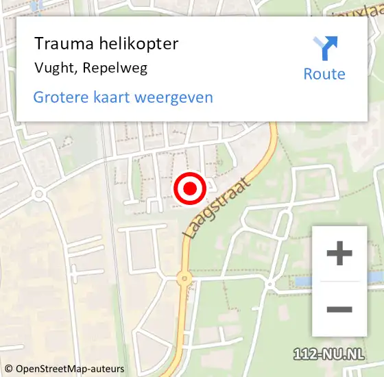 Locatie op kaart van de 112 melding: Trauma helikopter Vught, Repelweg op 3 juli 2023 04:31