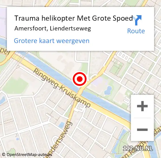 Locatie op kaart van de 112 melding: Trauma helikopter Met Grote Spoed Naar Amersfoort, Liendertseweg op 3 juli 2023 11:54