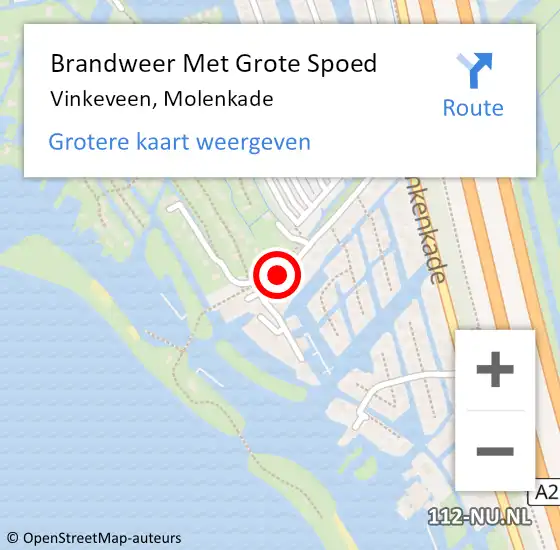 Locatie op kaart van de 112 melding: Brandweer Met Grote Spoed Naar Vinkeveen, Molenkade op 31 augustus 2014 10:28