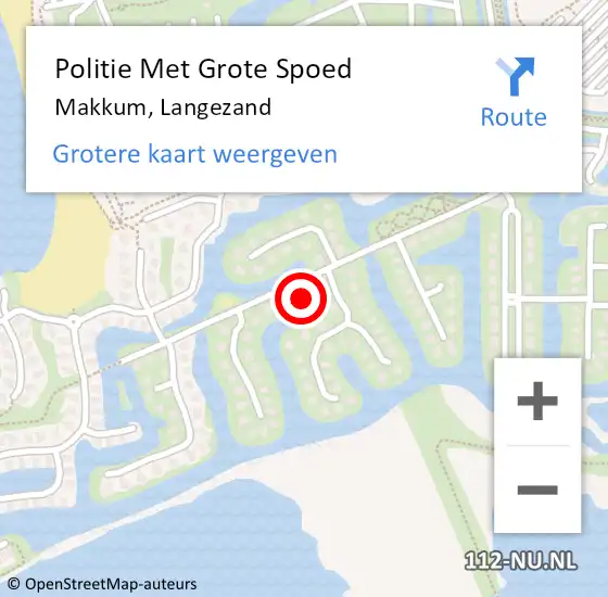 Locatie op kaart van de 112 melding: Politie Met Grote Spoed Naar Makkum, Langezand op 3 juli 2023 19:19