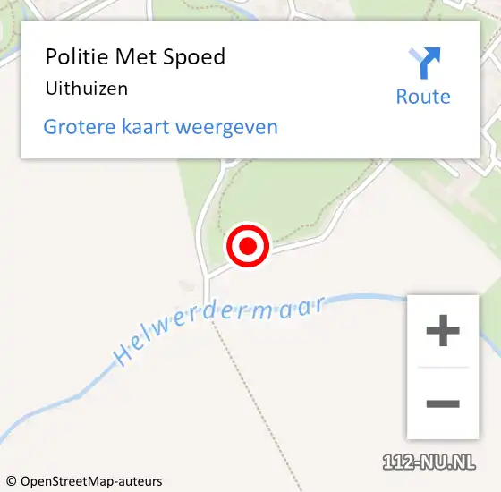 Locatie op kaart van de 112 melding: Politie Met Spoed Naar Uithuizen op 4 juli 2023 00:04