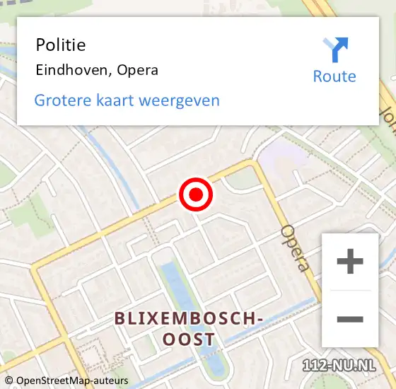 Locatie op kaart van de 112 melding: Politie Eindhoven, Opera op 4 juli 2023 08:55