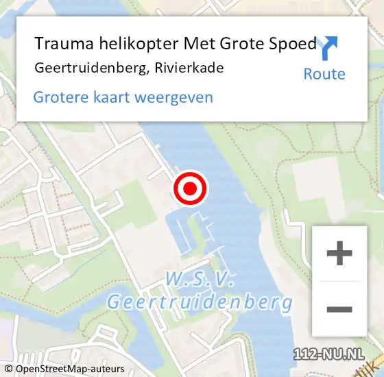 Locatie op kaart van de 112 melding: Trauma helikopter Met Grote Spoed Naar Geertruidenberg, Rivierkade op 4 juli 2023 09:41