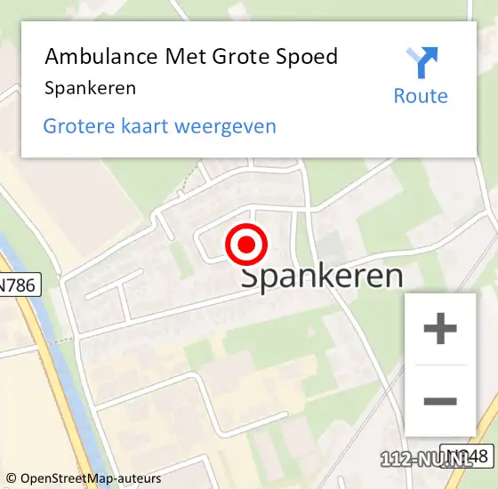 Locatie op kaart van de 112 melding: Ambulance Met Grote Spoed Naar Spankeren op 4 juli 2023 12:05